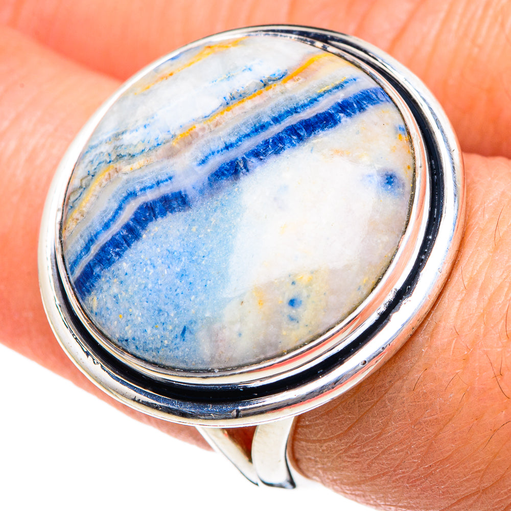 Blue Scheelite Rings handcrafted by Anasilvercos - RING95122