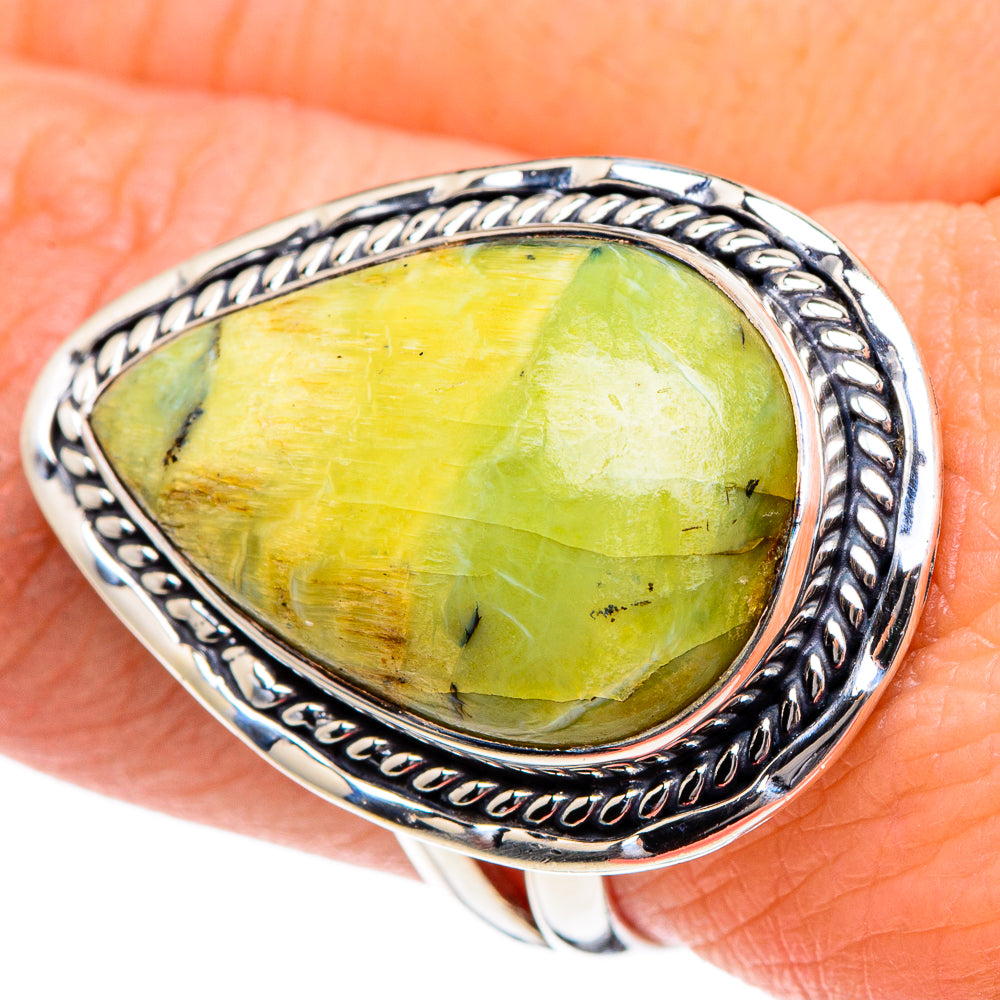 African Green Opal Rings handcrafted by Anasilvercos - RING95126