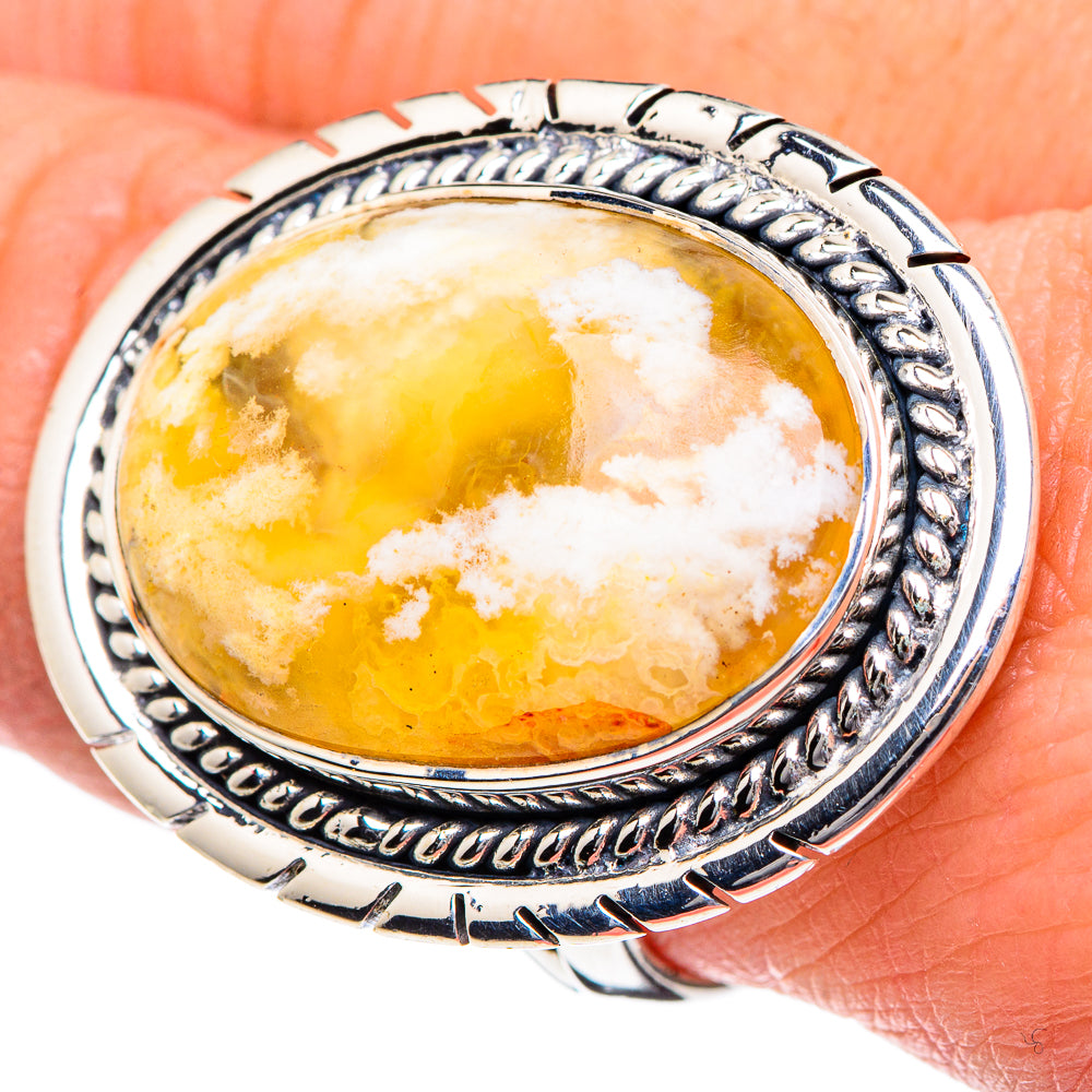 Plume Agate Rings handcrafted by Anasilvercos - RING95144