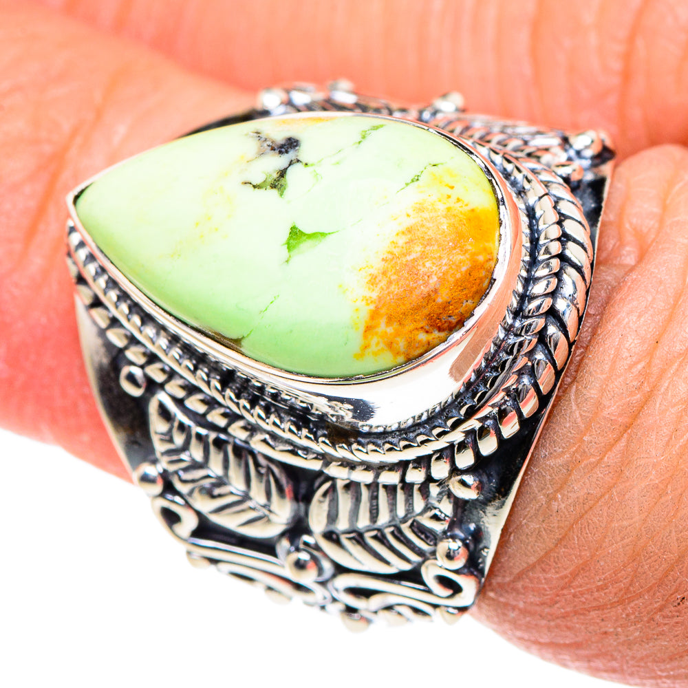 Lemon Chrysoprase Rings handcrafted by Anasilvercos - RING95160