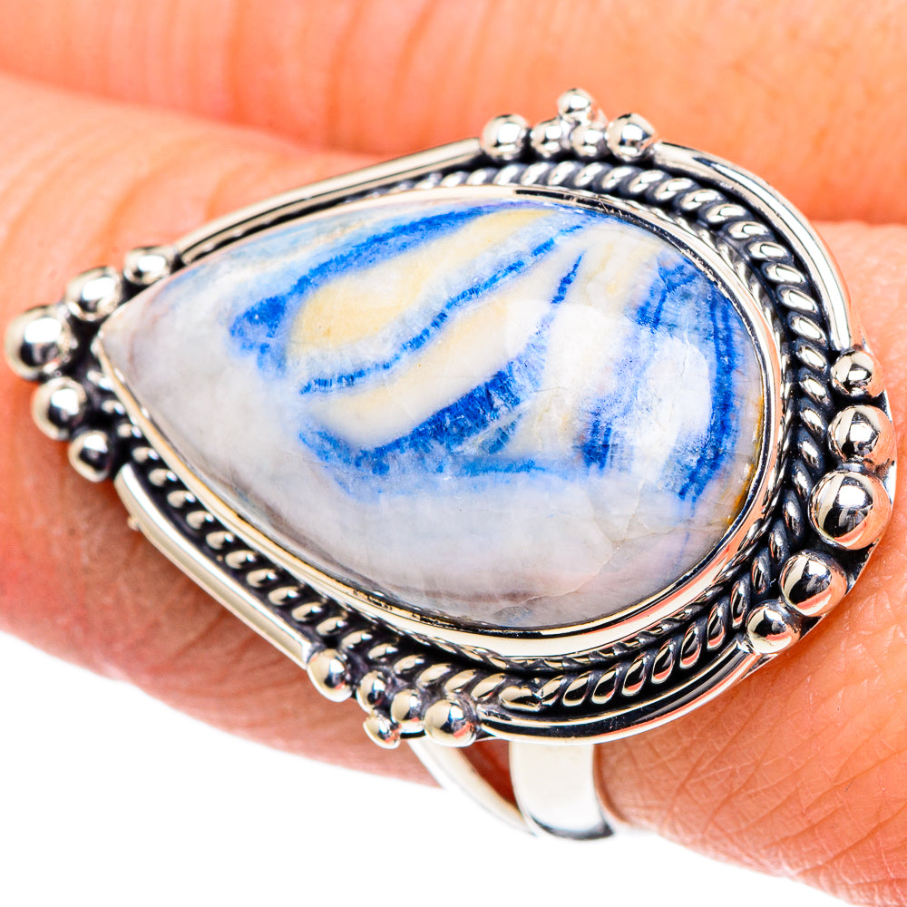 Blue Scheelite Rings handcrafted by Anasilvercos - RING95161