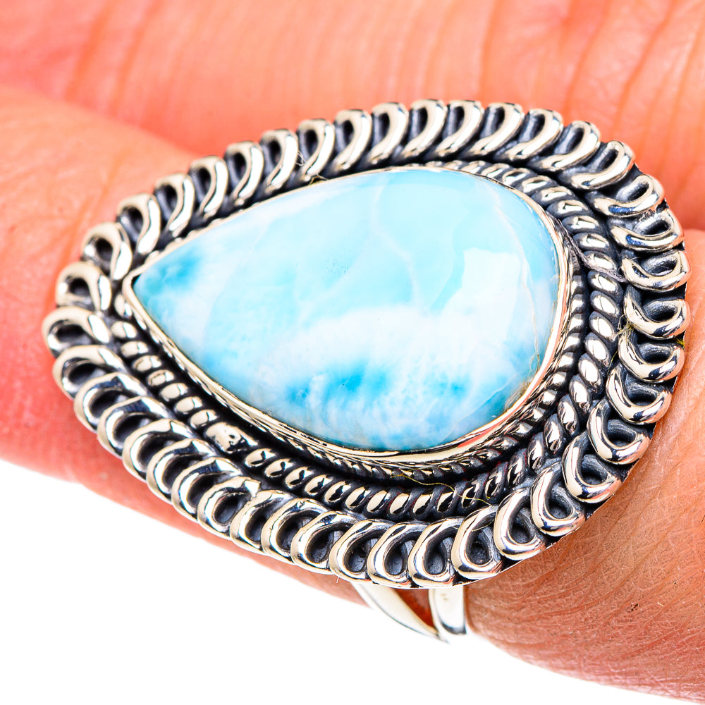 Larimar Rings handcrafted by Anasilvercos - RING95163