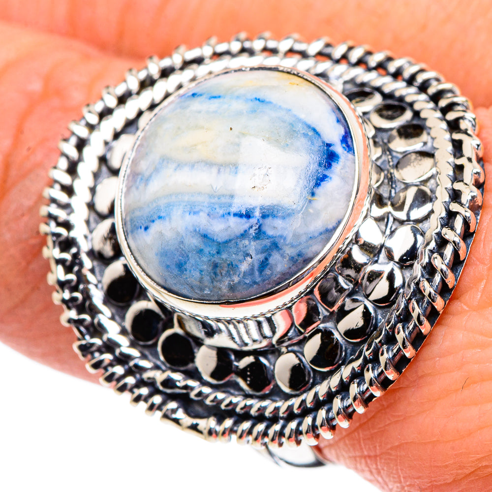 Blue Scheelite Rings handcrafted by Anasilvercos - RING95165