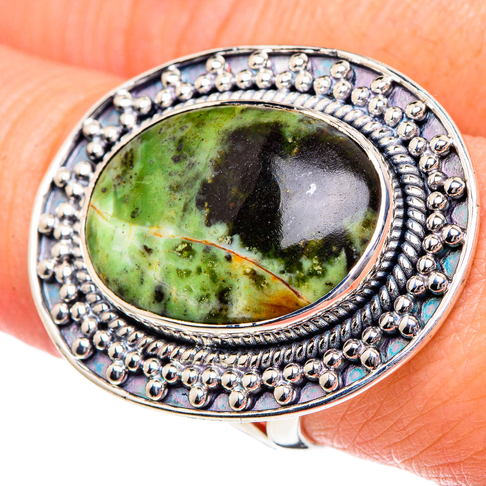 Australian Green Opal Rings handcrafted by Anasilvercos - RING95173