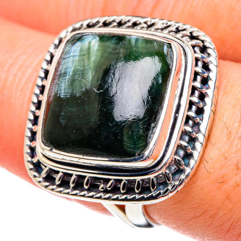 Seraphinite Rings handcrafted by Anasilvercos - RING95176