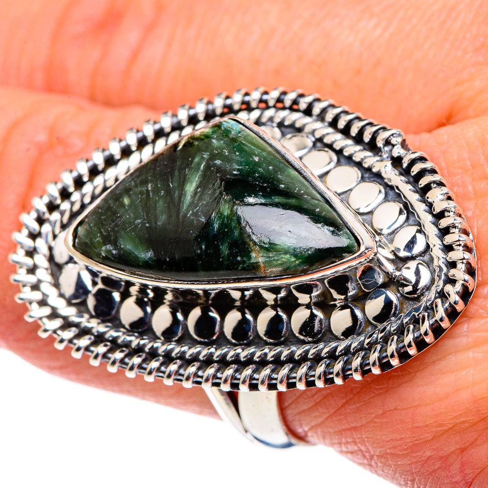 Seraphinite Rings handcrafted by Anasilvercos - RING95178