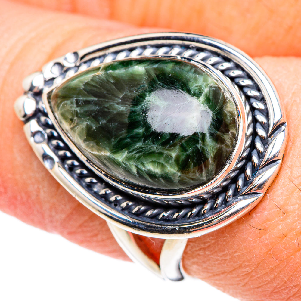 Seraphinite Rings handcrafted by Anasilvercos - RING95188