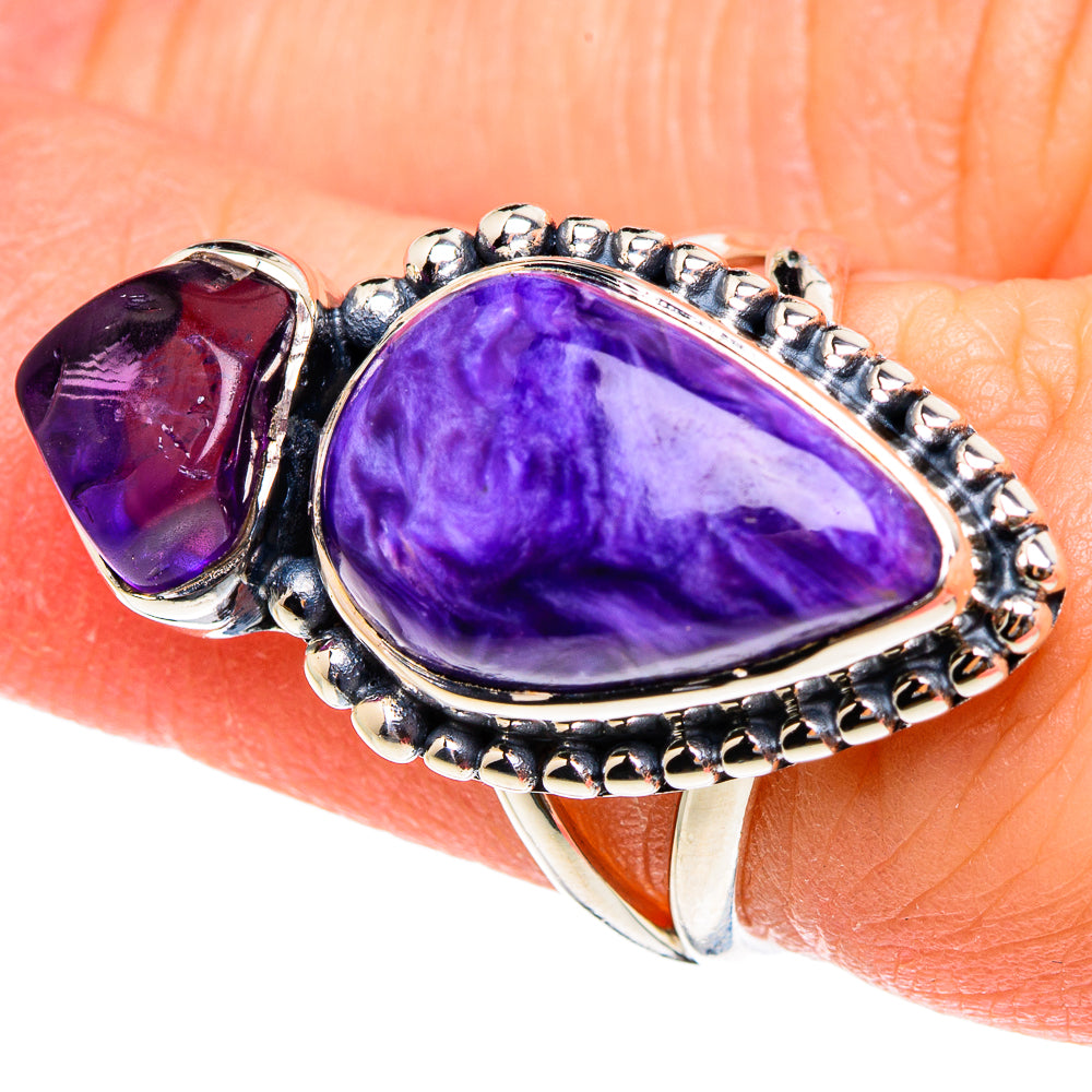 Charoite Rings handcrafted by Anasilvercos - RING95201
