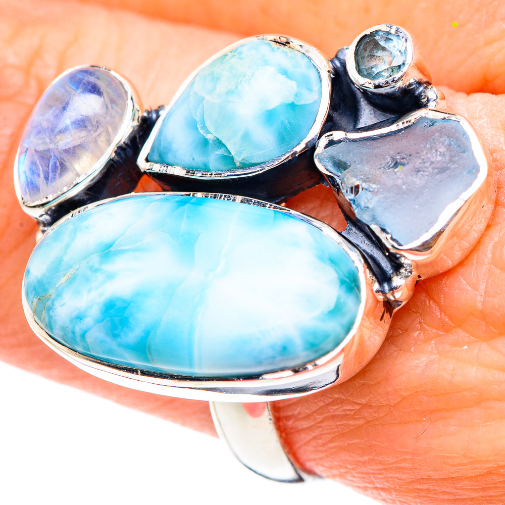 Larimar Rings handcrafted by Anasilvercos - RING95215