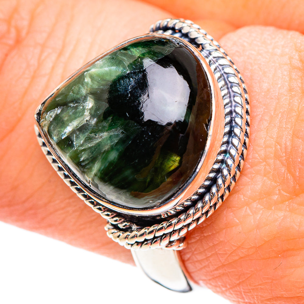 Seraphinite Rings handcrafted by Anasilvercos - RING95220