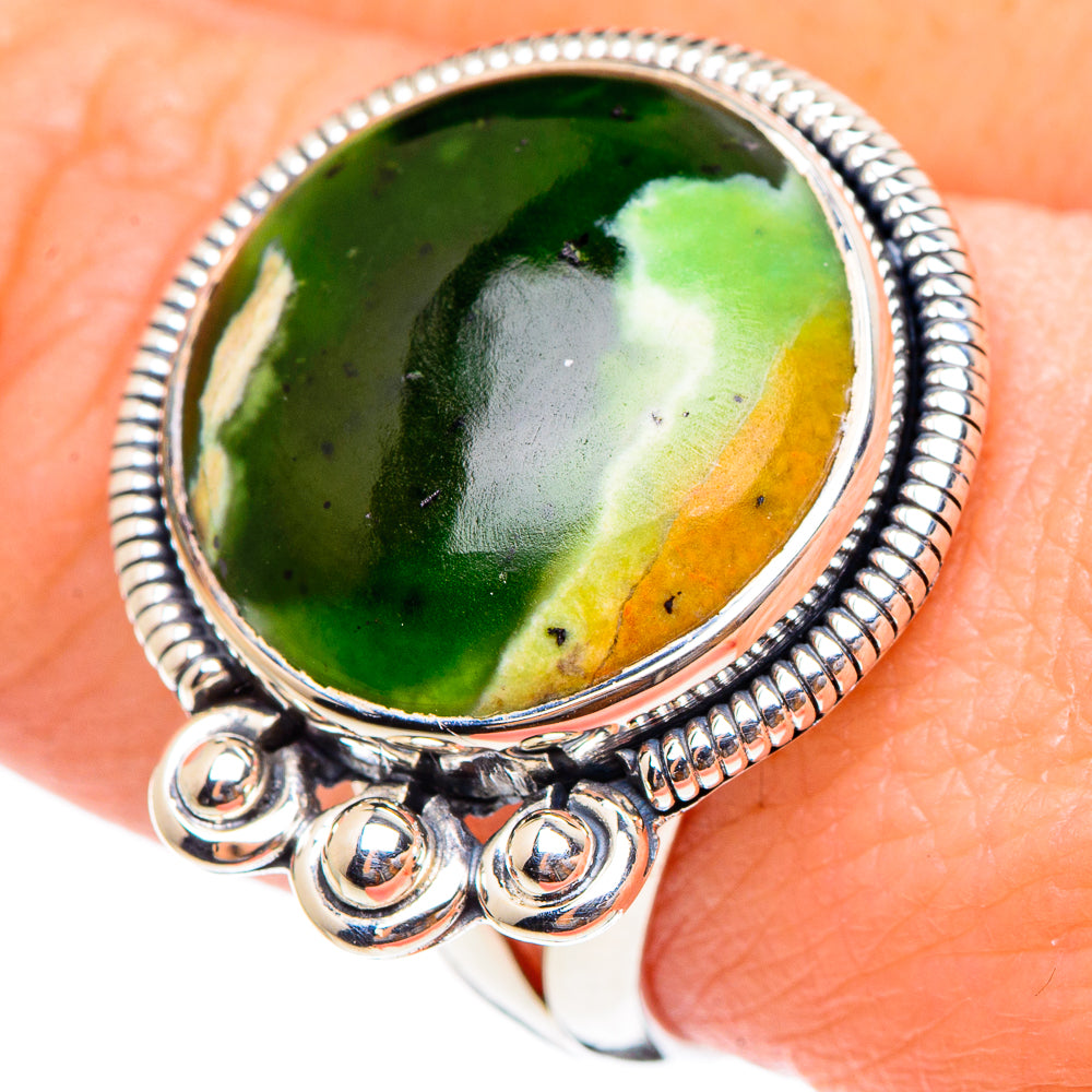 Australian Green Opal Rings handcrafted by Anasilvercos - RING95242