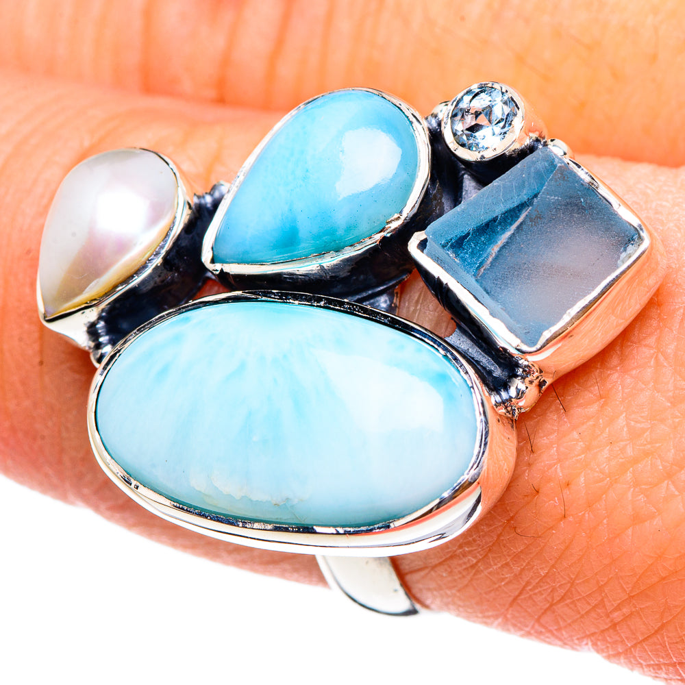 Larimar Rings handcrafted by Anasilvercos - RING95254
