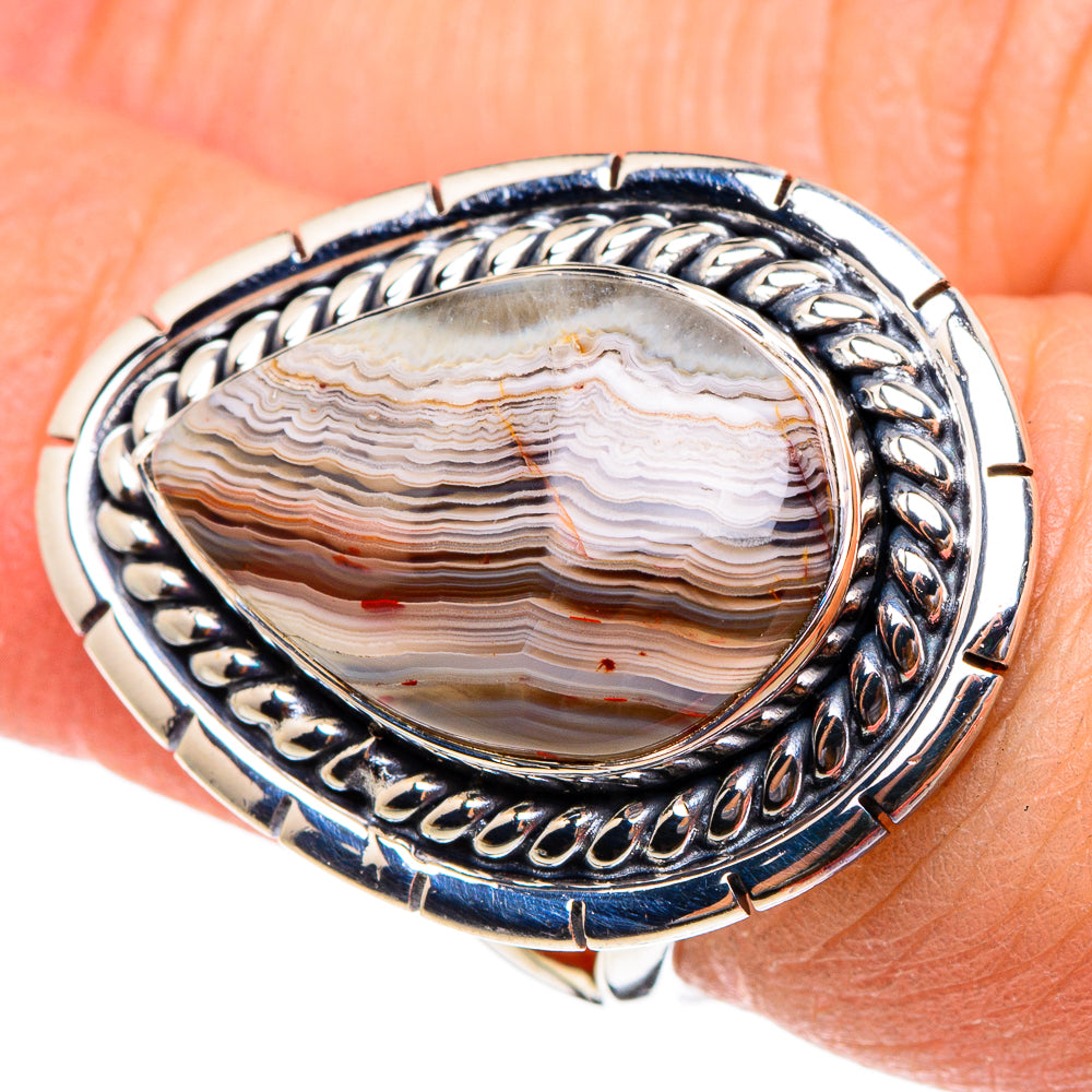 Laguna Lace Agate Rings handcrafted by Anasilvercos - RING95279