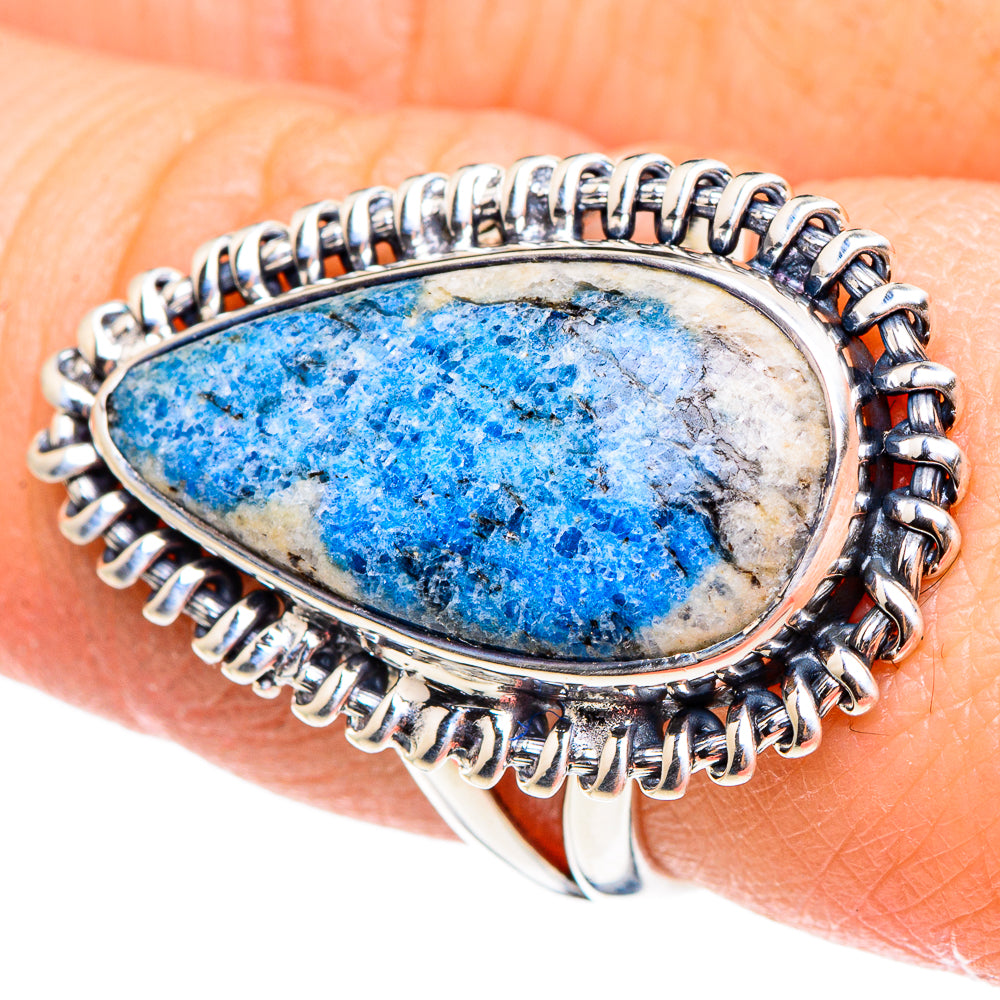 K2 Blue Azurite Rings handcrafted by Anasilvercos - RING95285