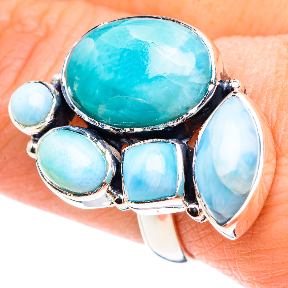 Larimar Rings handcrafted by Anasilvercos - RING95289