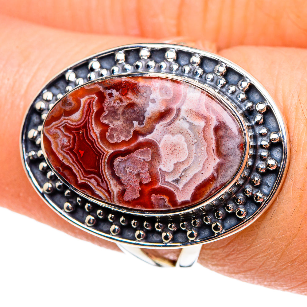 Crazy Lace Agate Rings handcrafted by Anasilvercos - RING95296