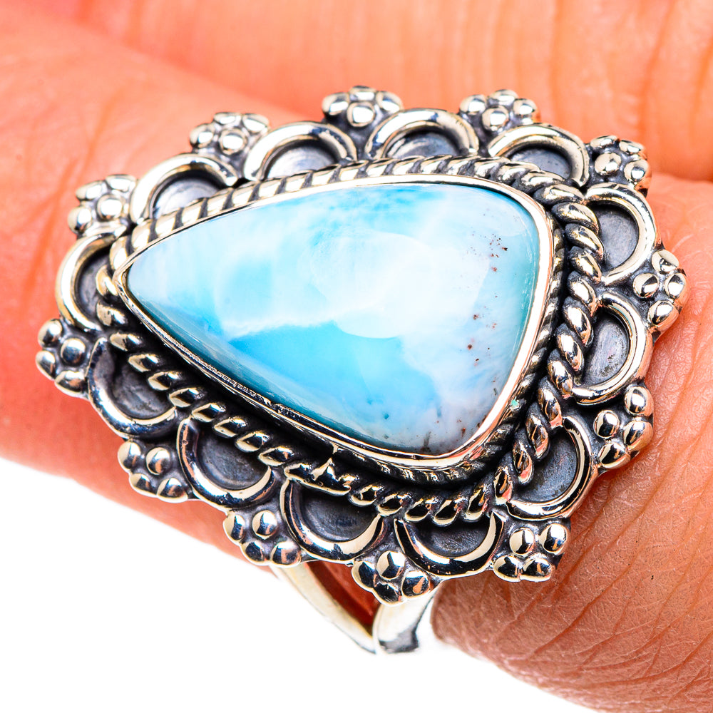 Larimar Rings handcrafted by Anasilvercos - RING95303