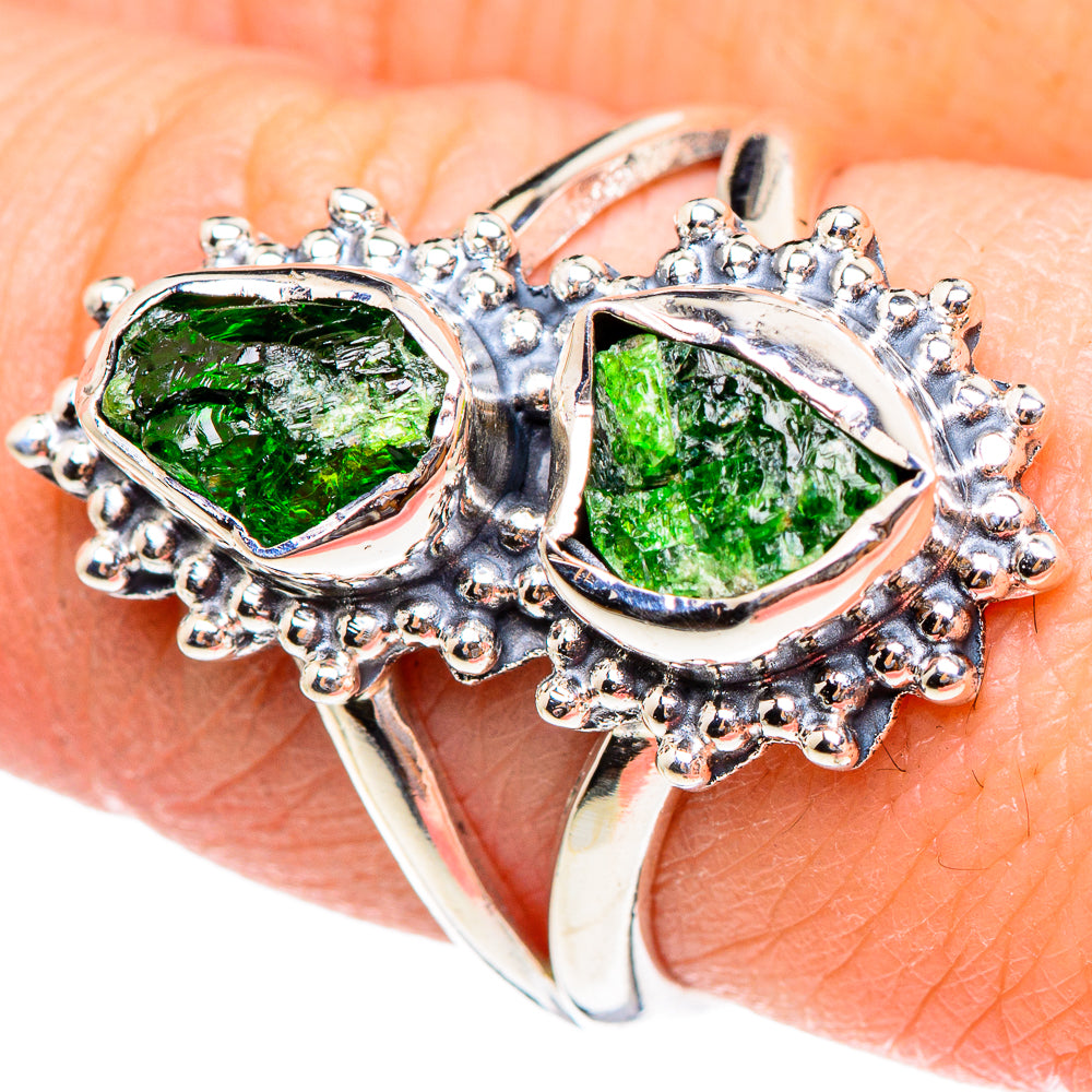 Chrome Diopside Rings handcrafted by Anasilvercos - RING95310