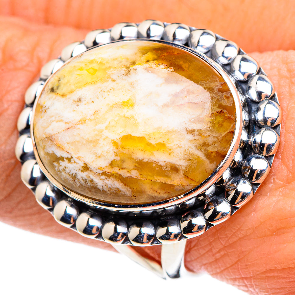Plume Agate Rings handcrafted by Anasilvercos - RING95323