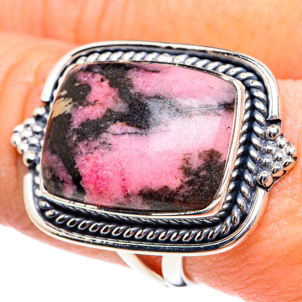 Rhodonite Rings handcrafted by Anasilvercos - RING95325