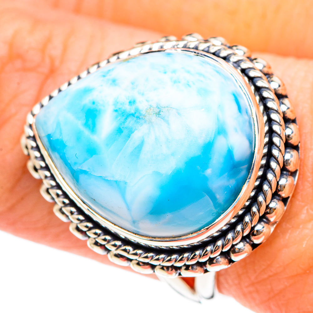 Larimar Rings handcrafted by Anasilvercos - RING95348