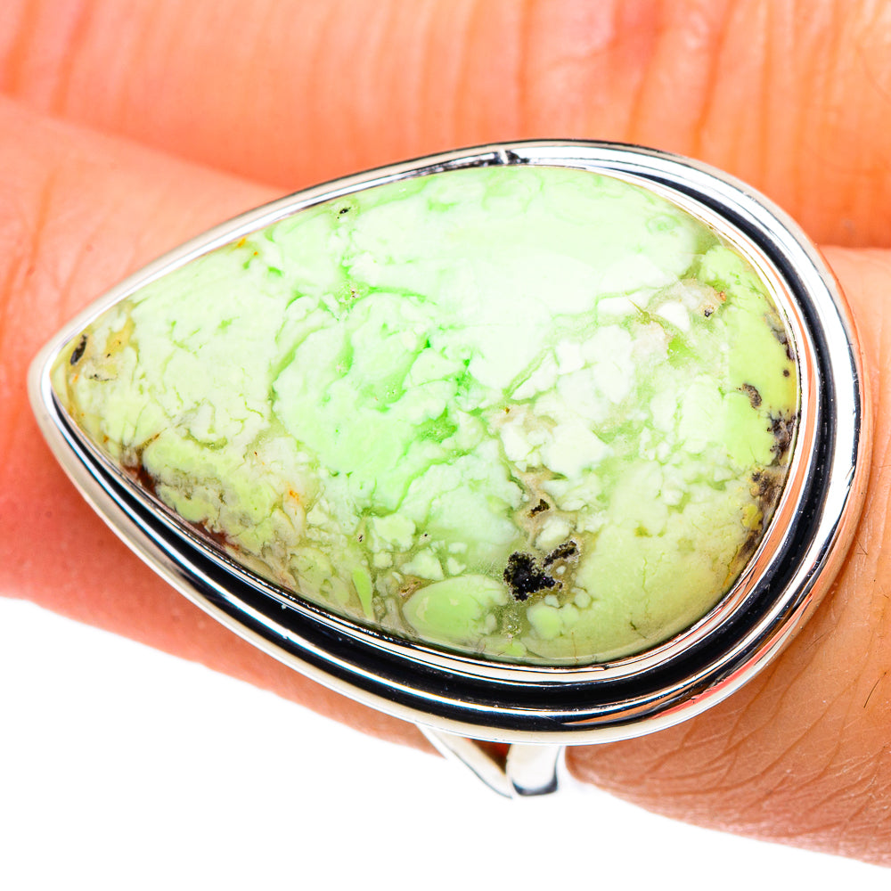 Lemon Chrysoprase Rings handcrafted by Anasilvercos - RING95352