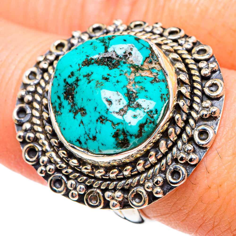 Tibetan Turquoise Rings handcrafted by Anasilvercos - RING95353
