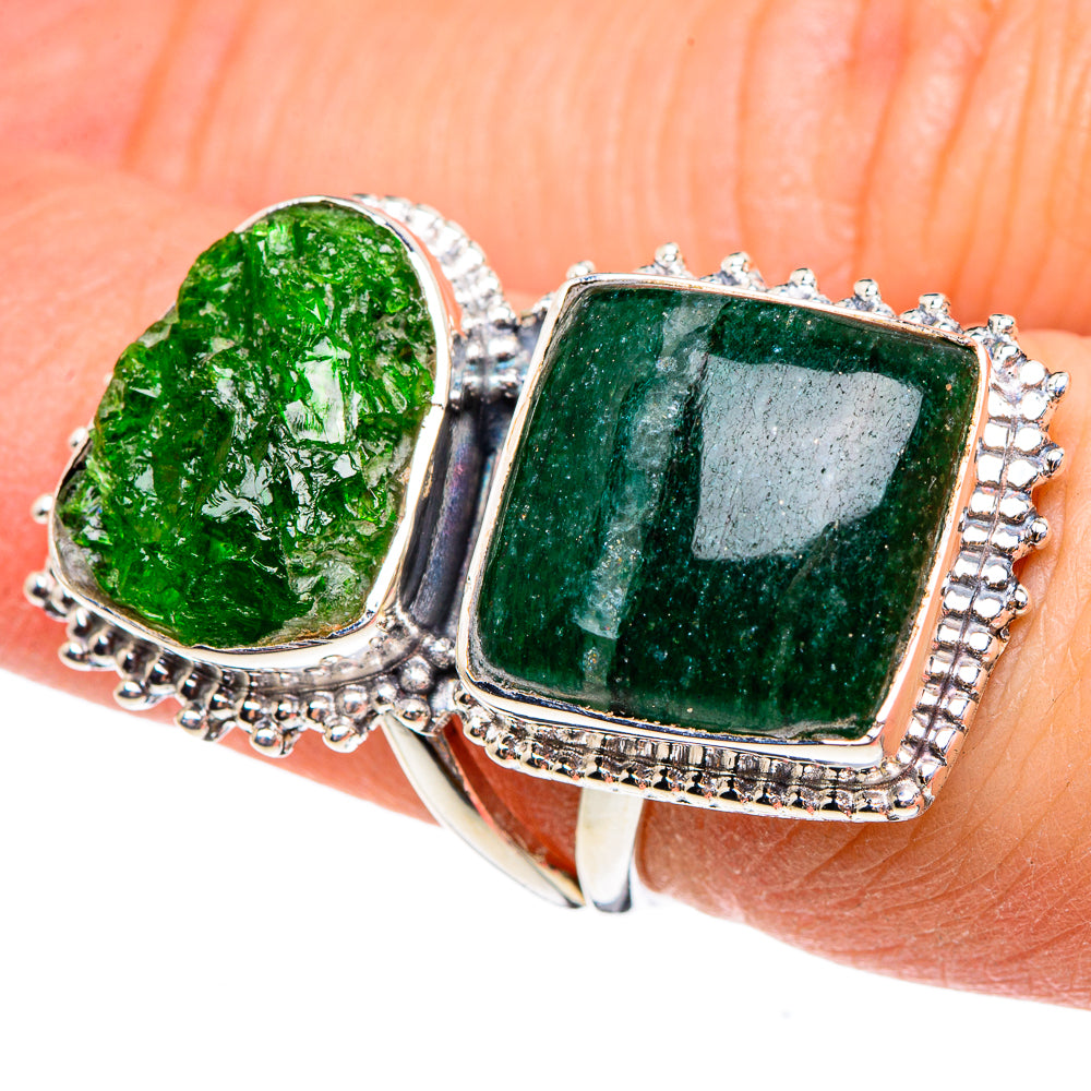 Green Aventurine Rings handcrafted by Anasilvercos - RING95363