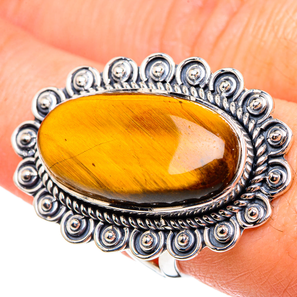Tiger Eye Rings handcrafted by Anasilvercos - RING95367