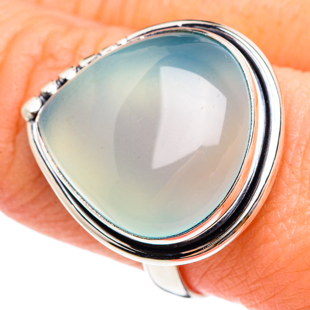 Aqua Chalcedony Rings handcrafted by Anasilvercos - RING95406