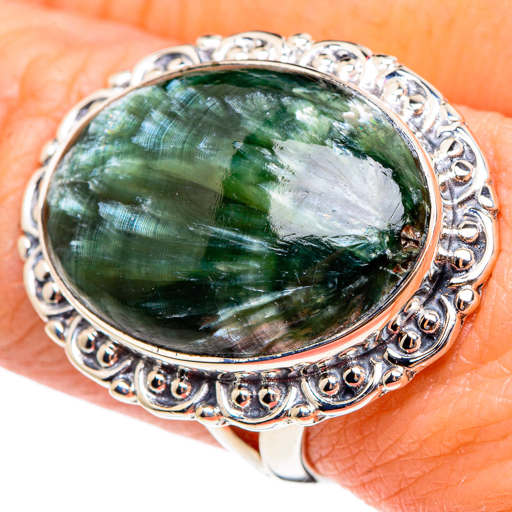 Seraphinite Rings handcrafted by Anasilvercos - RING95414