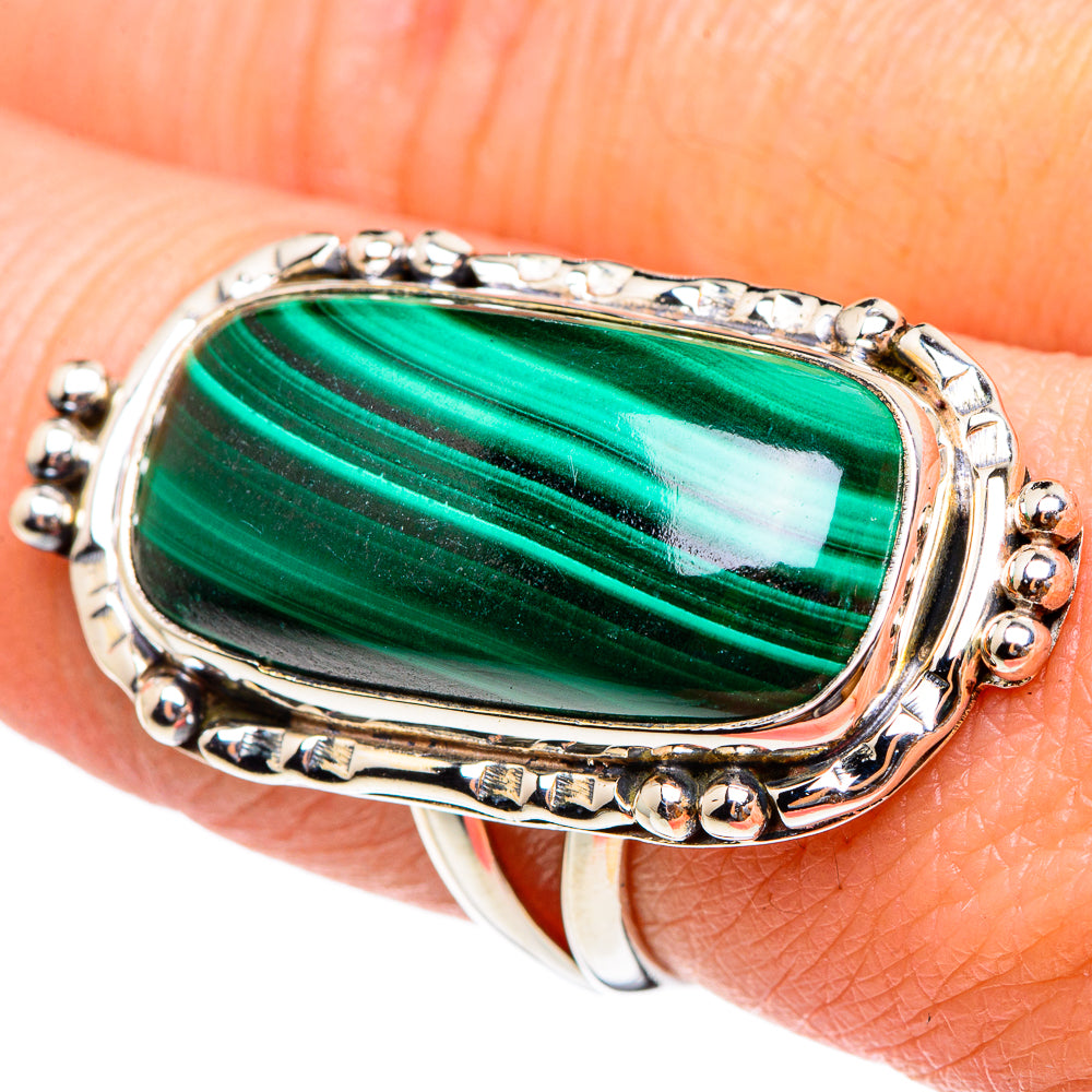 Malachite Rings handcrafted by Anasilvercos - RING95415