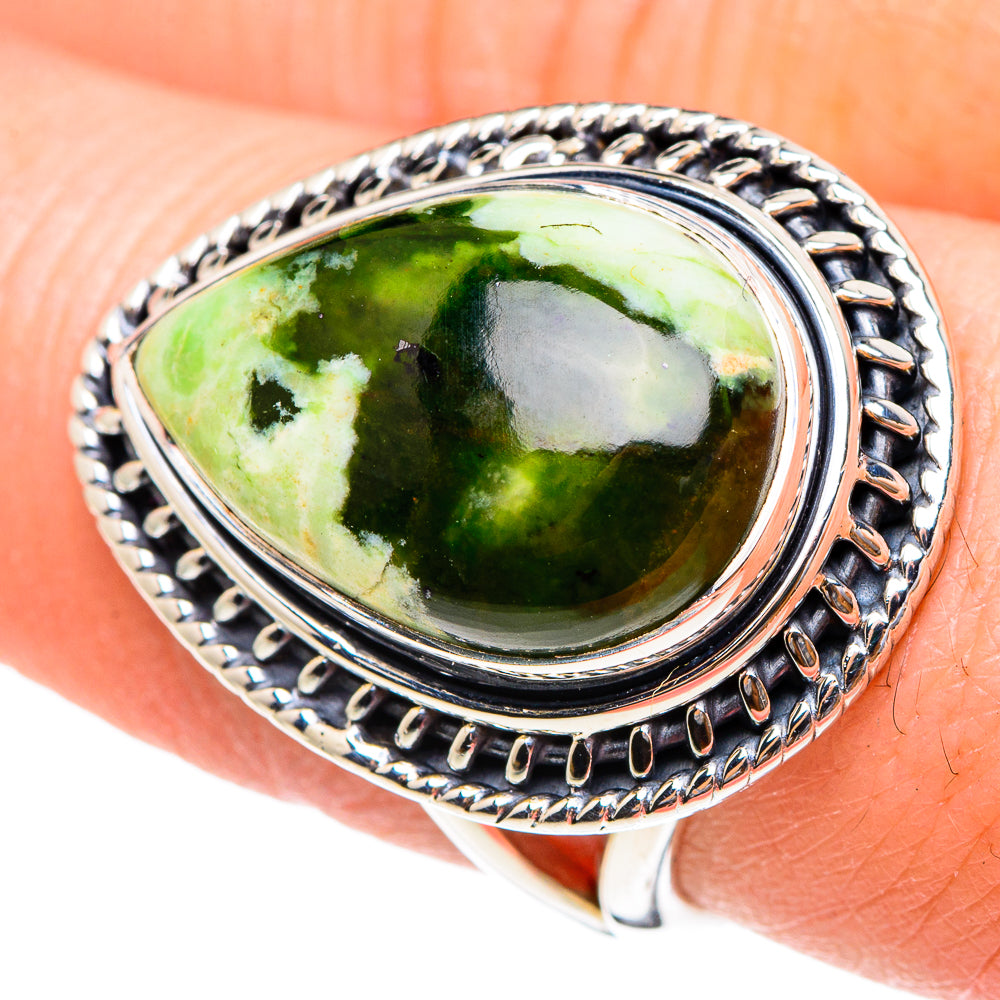 Australian Green Opal Rings handcrafted by Anasilvercos - RING95416