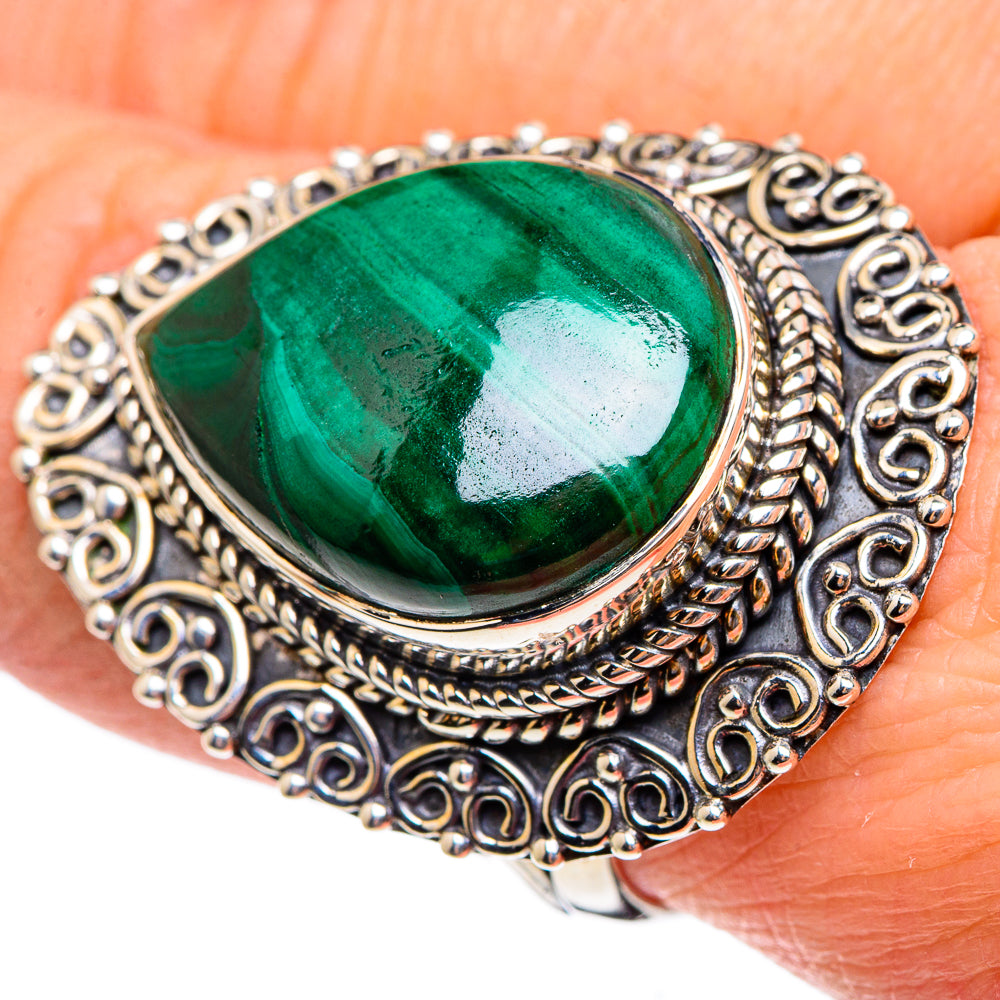 Malachite Rings handcrafted by Anasilvercos - RING95426