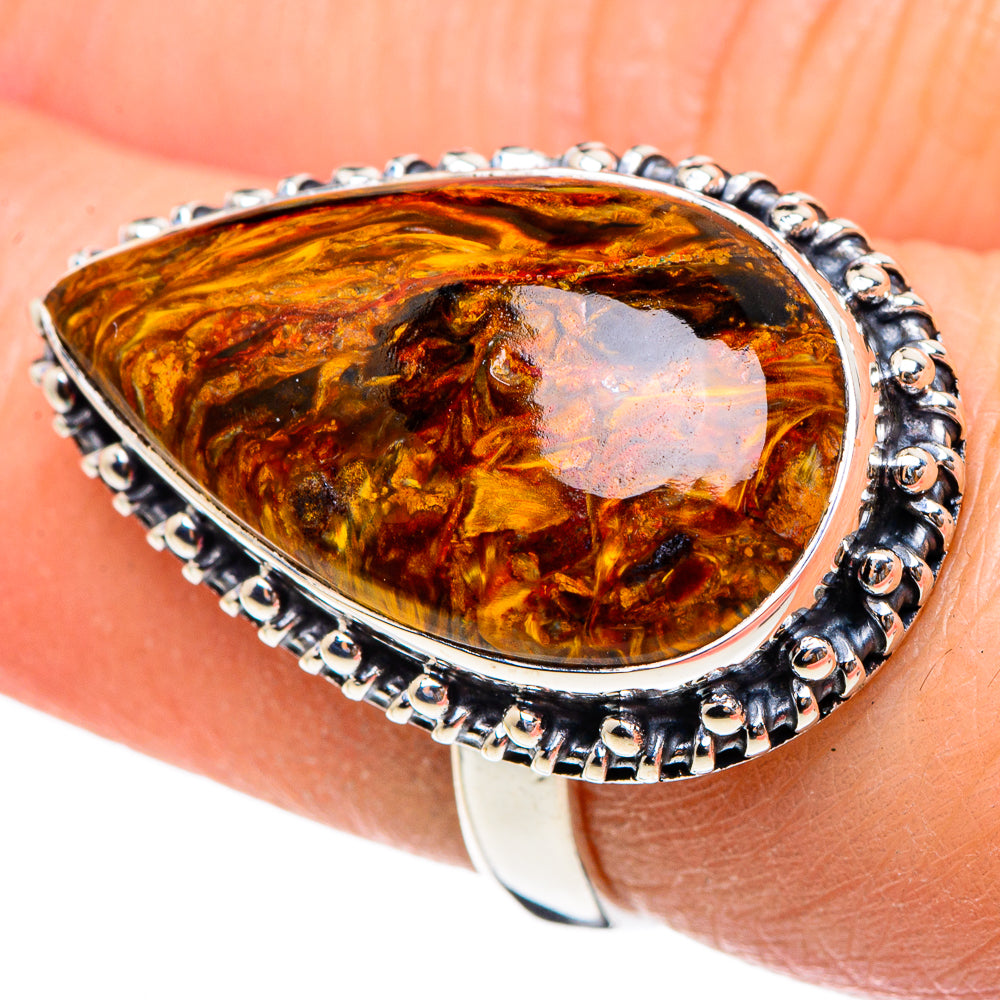 Golden Pietersite Rings handcrafted by Anasilvercos - RING95435