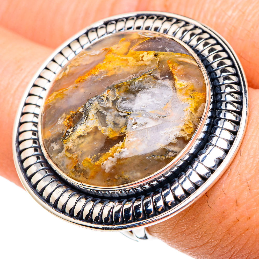 Plume Agate Rings handcrafted by Anasilvercos - RING95441