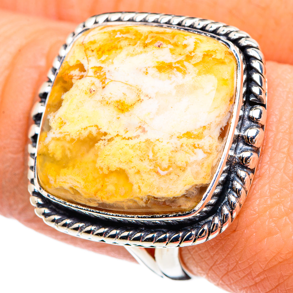 Plume Agate Rings handcrafted by Anasilvercos - RING95443