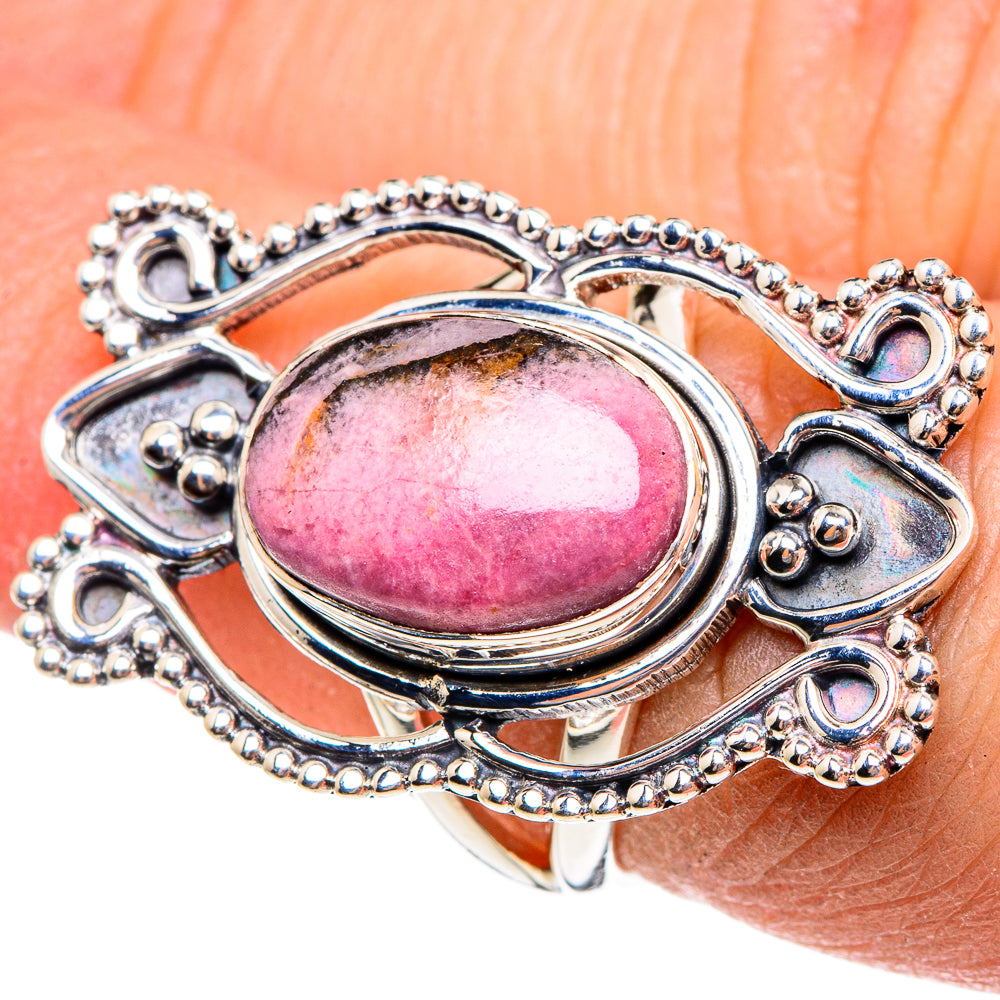 Rhodonite Rings handcrafted by Anasilvercos - RING95445