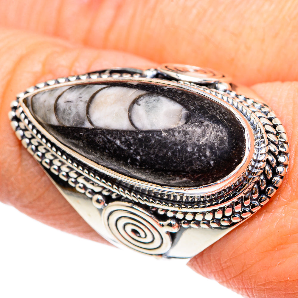 Orthoceras Fossil Rings handcrafted by Anasilvercos - RING95450