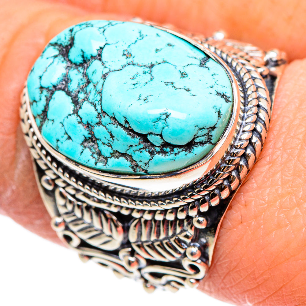 Tibetan Turquoise Rings handcrafted by Anasilvercos - RING95461