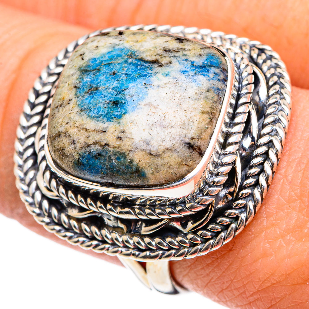 K2 Blue Azurite Rings handcrafted by Anasilvercos - RING95464