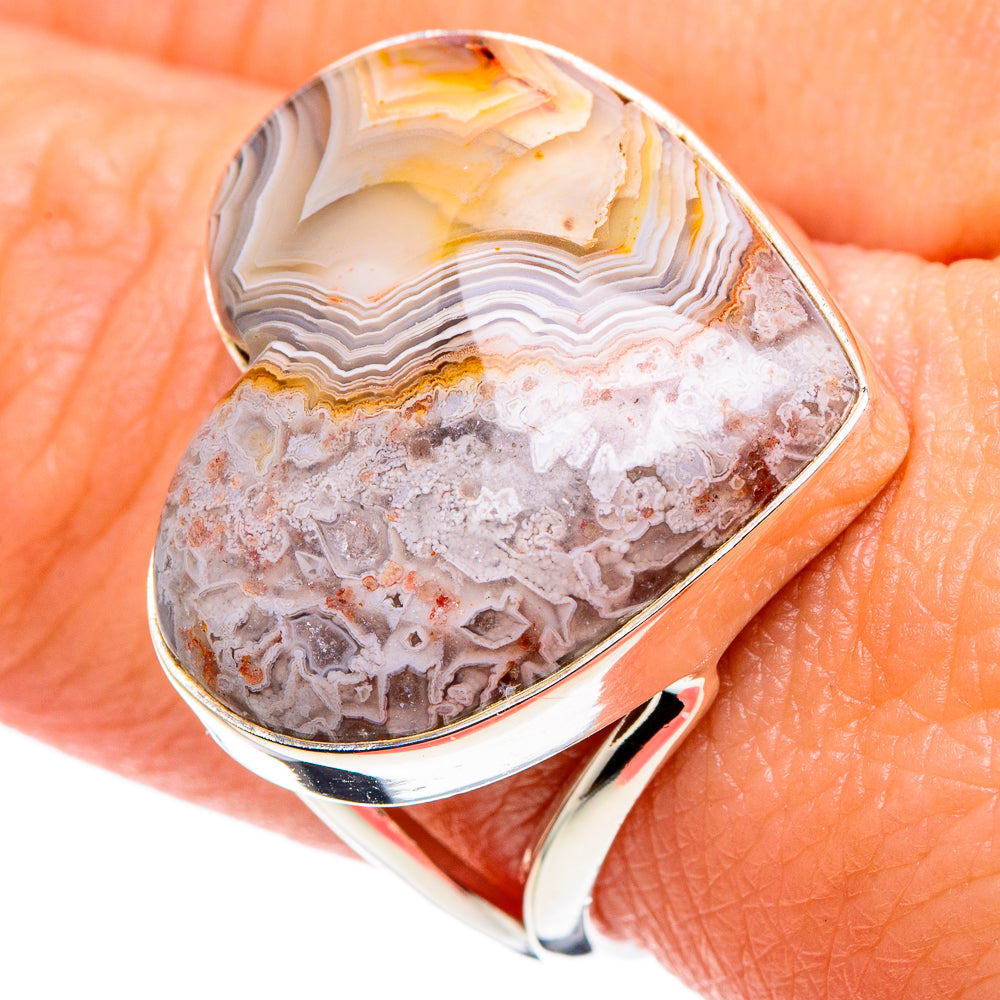 Laguna Lace Agate Rings handcrafted by Anasilvercos - RING95512