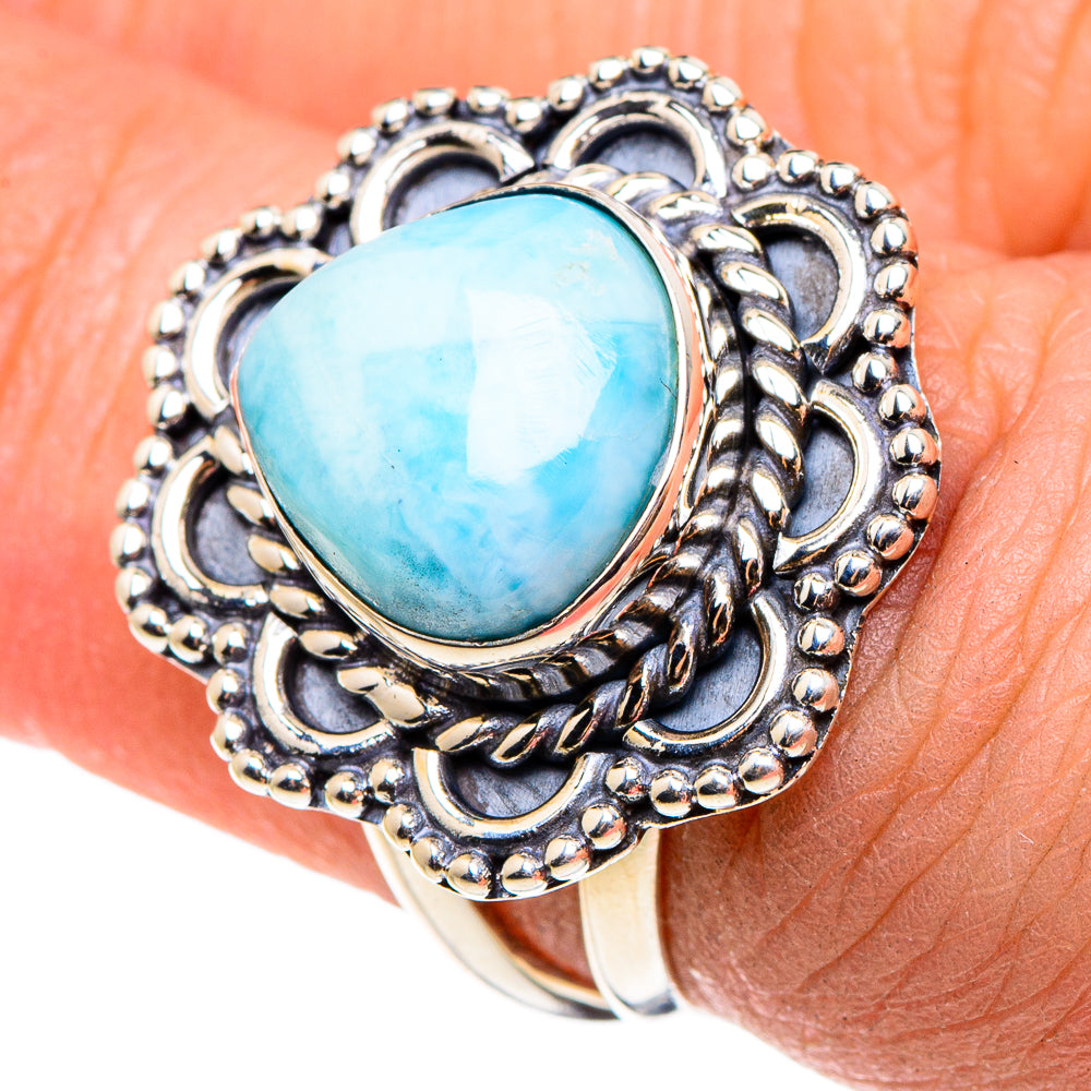 Larimar Rings handcrafted by Anasilvercos - RING95582