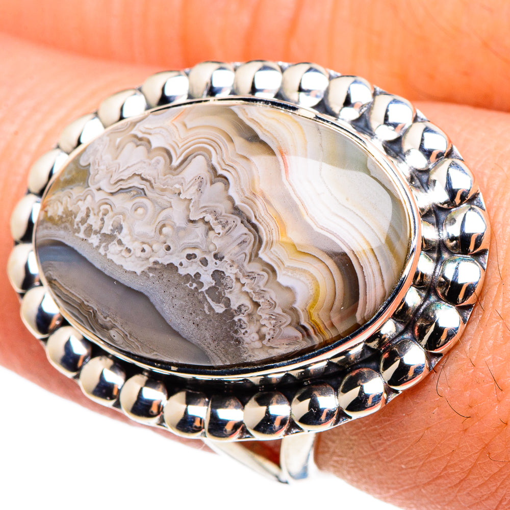 Laguna Lace Agate Rings handcrafted by Anasilvercos - RING95595