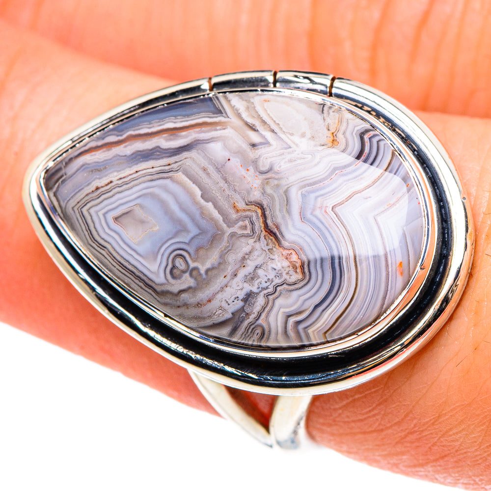 Laguna Lace Agate Rings handcrafted by Anasilvercos - RING95620