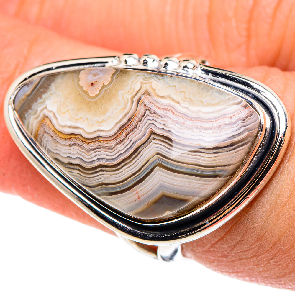 Laguna Lace Agate Rings handcrafted by Anasilvercos - RING95684
