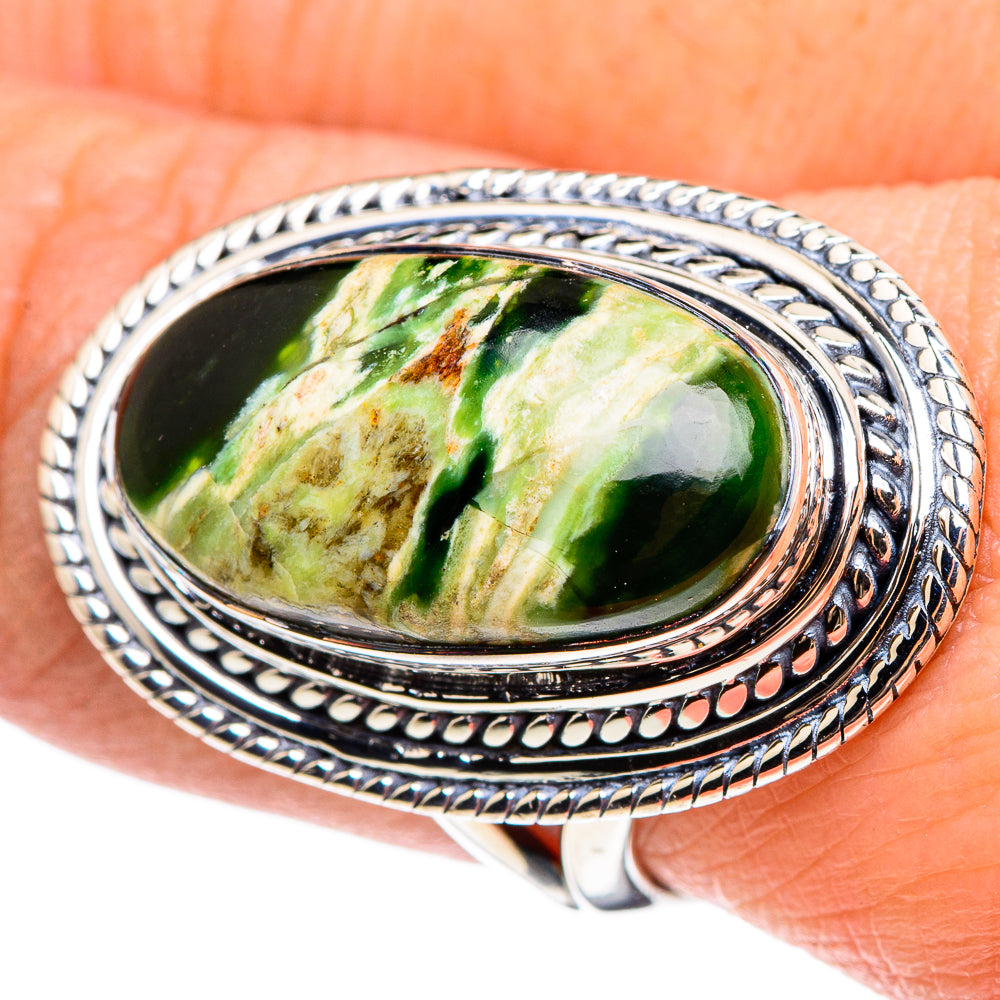Australian Green Opal Rings handcrafted by Anasilvercos - RING95702