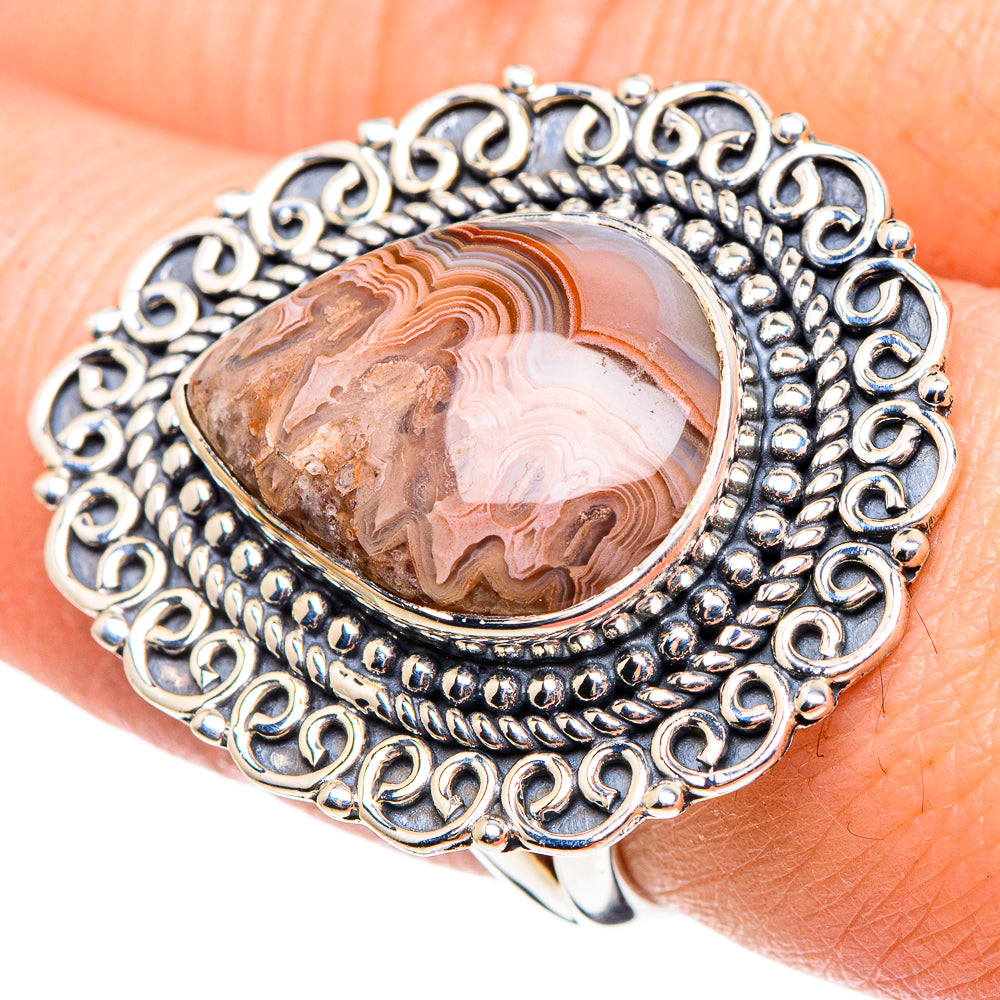 Laguna Lace Agate Rings handcrafted by Anasilvercos - RING95709