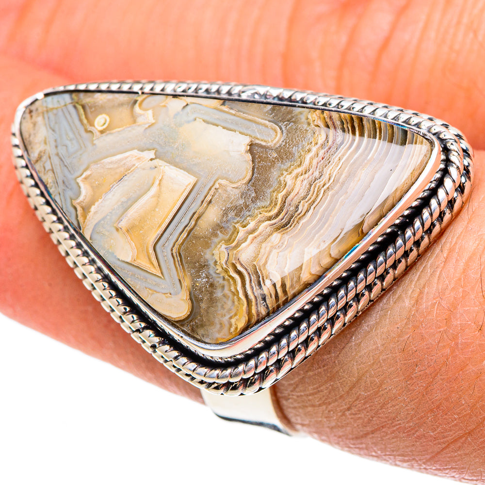 Laguna Lace Agate Rings handcrafted by Anasilvercos - RING95729