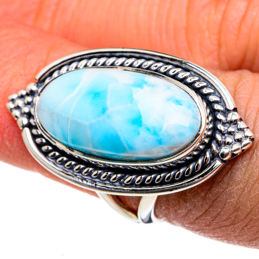 Larimar Rings handcrafted by Anasilvercos - RING95747